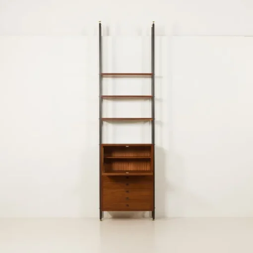 Pamono Vintage Italian Floor to Ceiling Wall Unit with a Bureau or a Bar Cabinet, 1960s Clearance