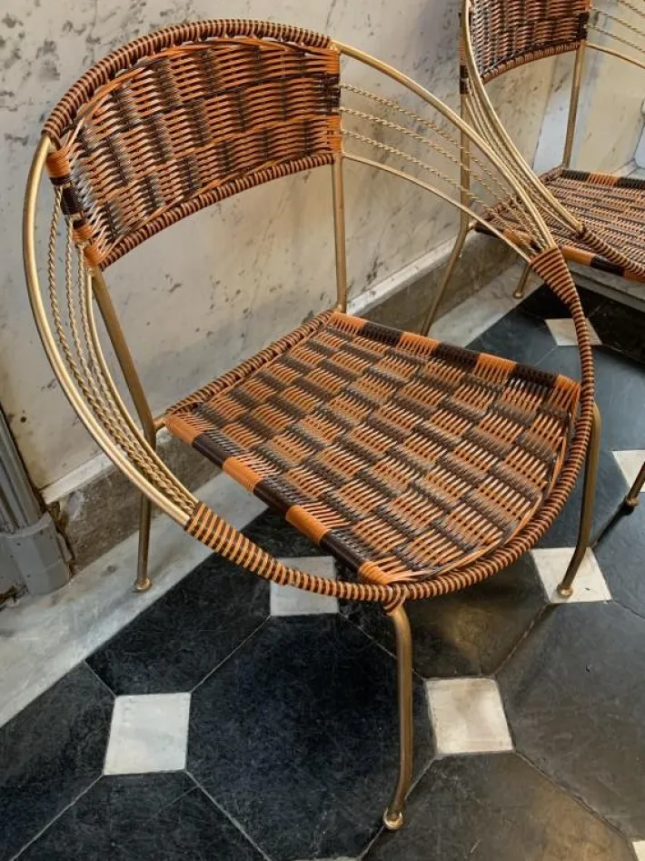 Pamono Vintage Italian Garden Patio Scoubidou Armchairs, 1950s, Set of 6 Sale