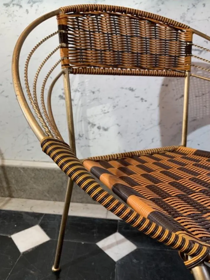 Pamono Vintage Italian Garden Patio Scoubidou Armchairs, 1950s, Set of 6 Sale