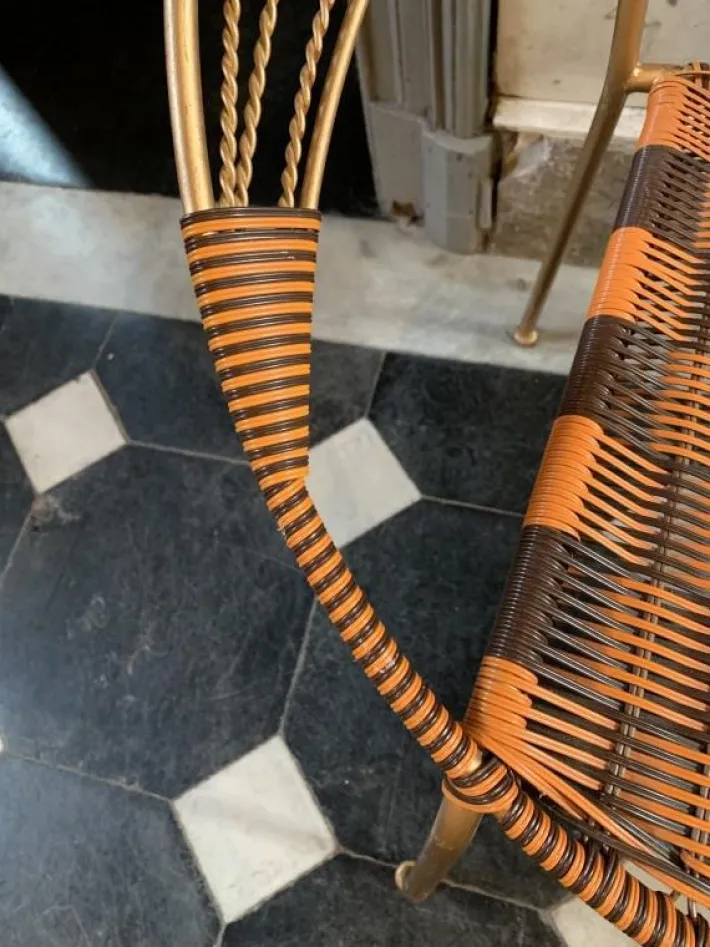 Pamono Vintage Italian Garden Patio Scoubidou Armchairs, 1950s, Set of 6 Sale