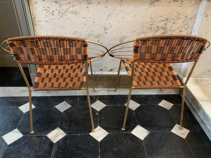 Pamono Vintage Italian Garden Patio Scoubidou Armchairs, 1950s, Set of 6 Sale