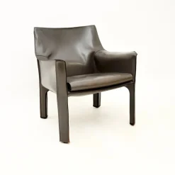 Pamono Vintage Italian Leather CAB Armchair attributed to Mario Bellini for Cassina, 1970s Sale