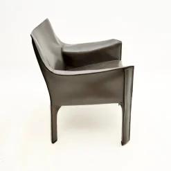 Pamono Vintage Italian Leather CAB Armchair attributed to Mario Bellini for Cassina, 1970s Sale