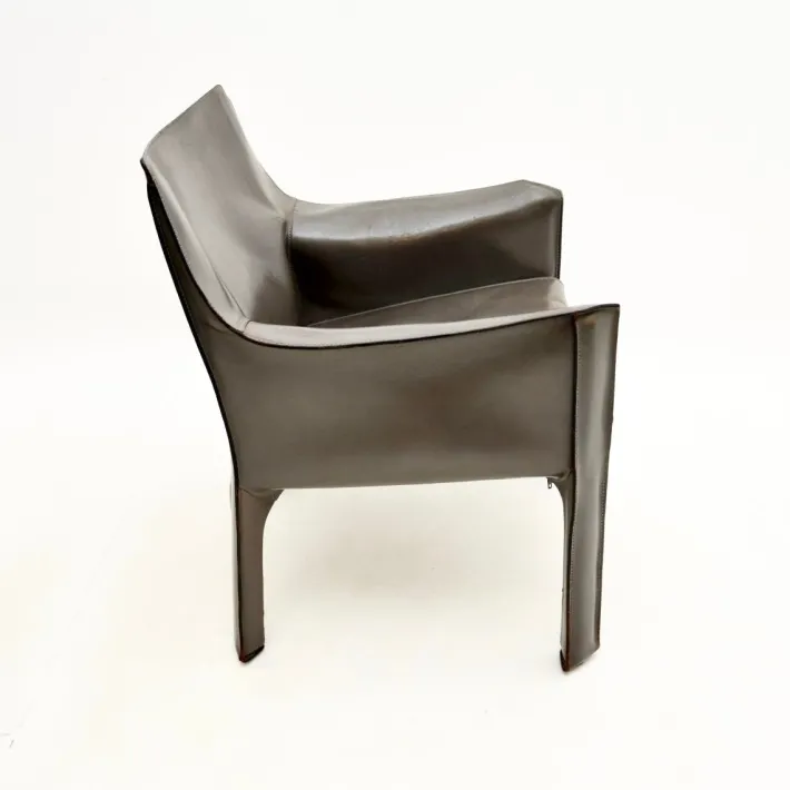Pamono Vintage Italian Leather CAB Armchair attributed to Mario Bellini for Cassina, 1970s Sale