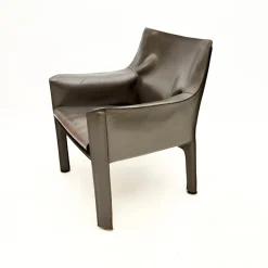 Pamono Vintage Italian Leather CAB Armchair attributed to Mario Bellini for Cassina, 1970s Sale