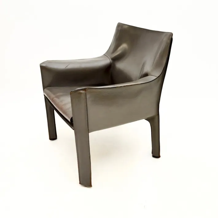 Pamono Vintage Italian Leather CAB Armchair attributed to Mario Bellini for Cassina, 1970s Sale