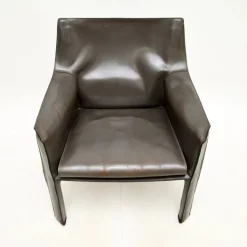 Pamono Vintage Italian Leather CAB Armchair attributed to Mario Bellini for Cassina, 1970s Sale