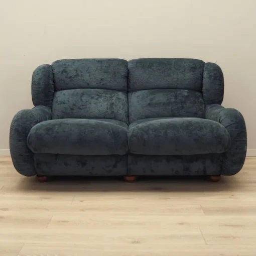 Pamono Vintage Italian Navy Blue Velour Sofa, 1970s Sale