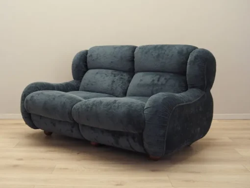 Pamono Vintage Italian Navy Blue Velour Sofa, 1970s Sale