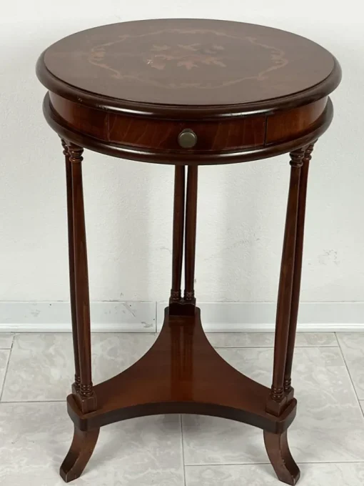 Pamono Vintage Italian Round Table with Drawer, 1980s Sale