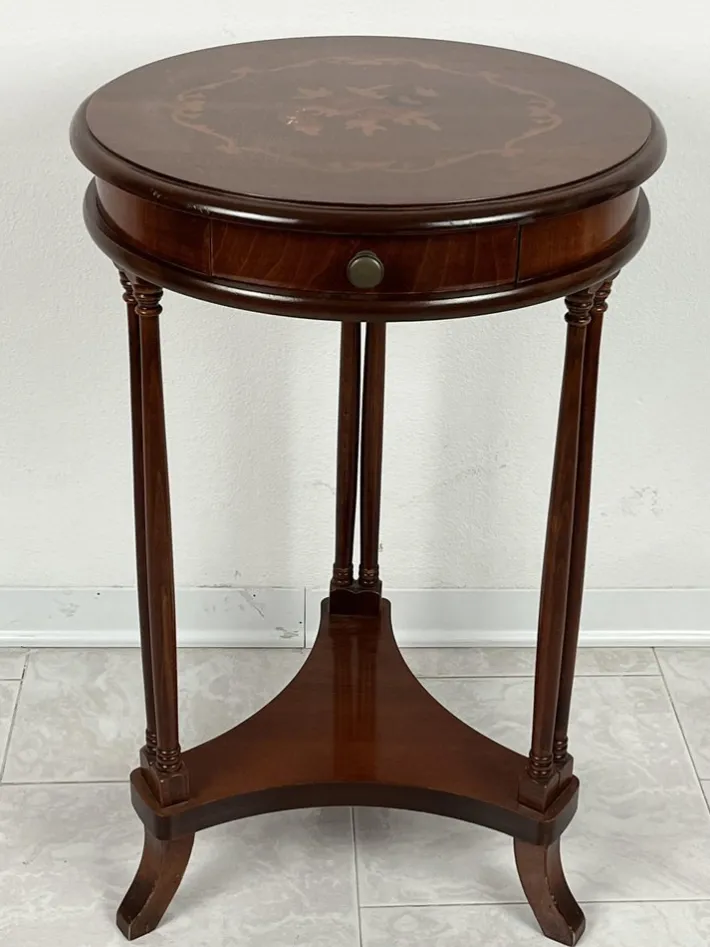 Pamono Vintage Italian Round Table with Drawer, 1980s Sale