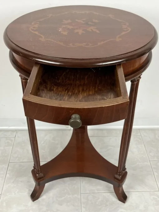 Pamono Vintage Italian Round Table with Drawer, 1980s Sale