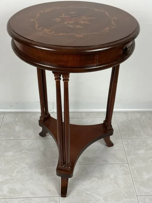 Pamono Vintage Italian Round Table with Drawer, 1980s Sale