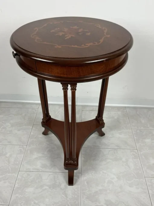 Pamono Vintage Italian Round Table with Drawer, 1980s Sale