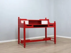 Pamono Vintage Italian Rustic Red Lacquered Writing Desk, 1960s Sale