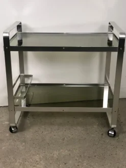 Pamono Vintage Italian Service Table in Aluminum by Martini and Rossi, 1960s New