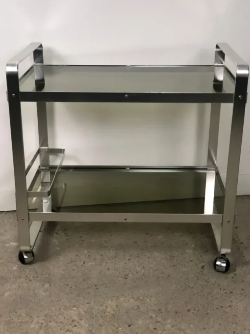 Pamono Vintage Italian Service Table in Aluminum by Martini and Rossi, 1960s New