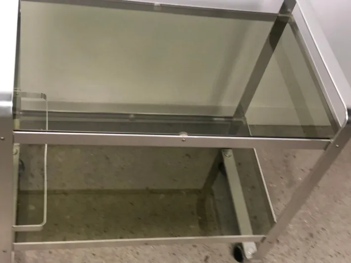 Pamono Vintage Italian Service Table in Aluminum by Martini and Rossi, 1960s New
