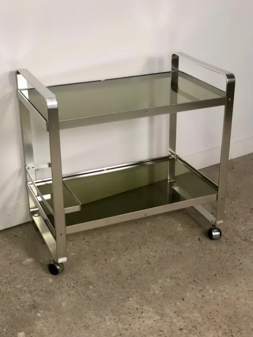 Pamono Vintage Italian Service Table in Aluminum by Martini and Rossi, 1960s New