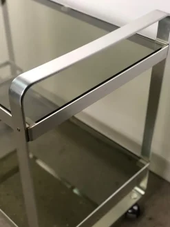Pamono Vintage Italian Service Table in Aluminum by Martini and Rossi, 1960s New