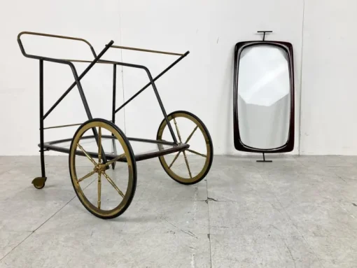 Pamono Vintage Italian Serving Trolley attributed to Cesare Lacca, 1950s Discount