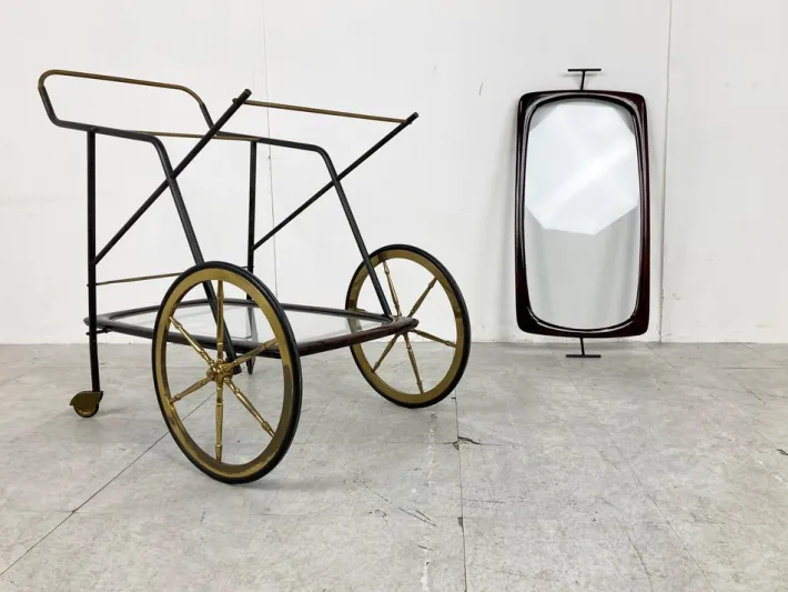 Pamono Vintage Italian Serving Trolley attributed to Cesare Lacca, 1950s Discount