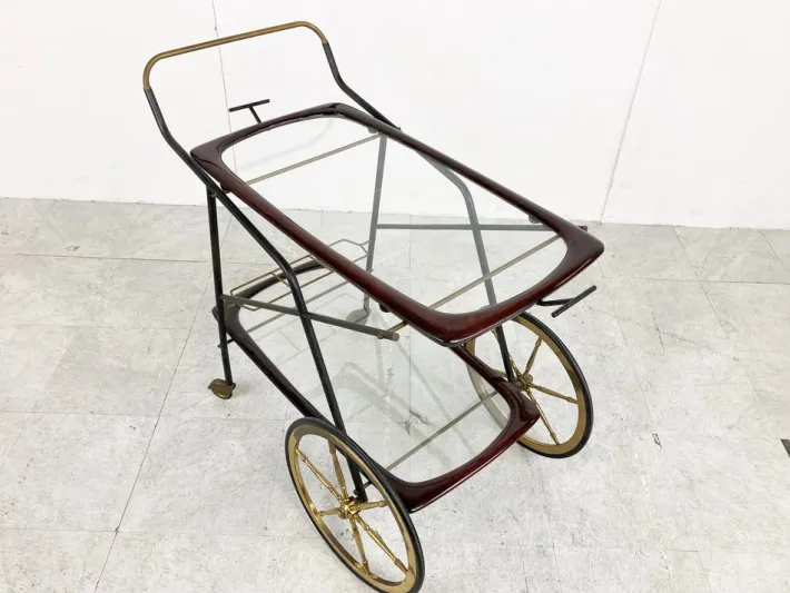 Pamono Vintage Italian Serving Trolley attributed to Cesare Lacca, 1950s Discount