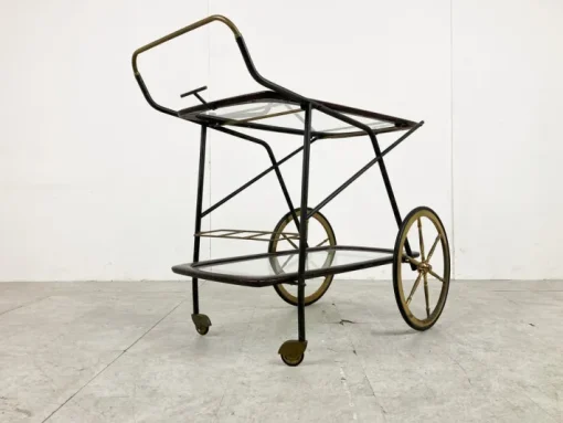 Pamono Vintage Italian Serving Trolley attributed to Cesare Lacca, 1950s Discount