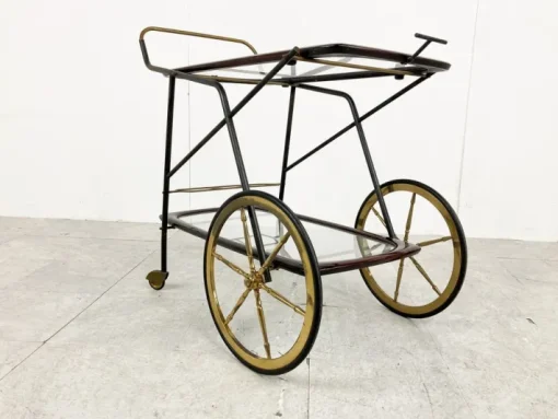 Pamono Vintage Italian Serving Trolley attributed to Cesare Lacca, 1950s Discount
