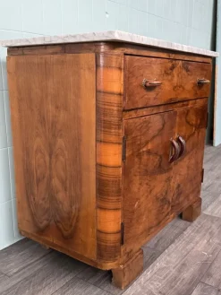 Pamono Vintage Italian Sideboard in Burl Wood with Marble Top, 1930s Best