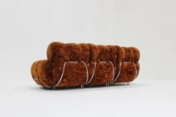 Pamono Vintage Italian Three-Seater Sofa in Velvet, 1970s Best