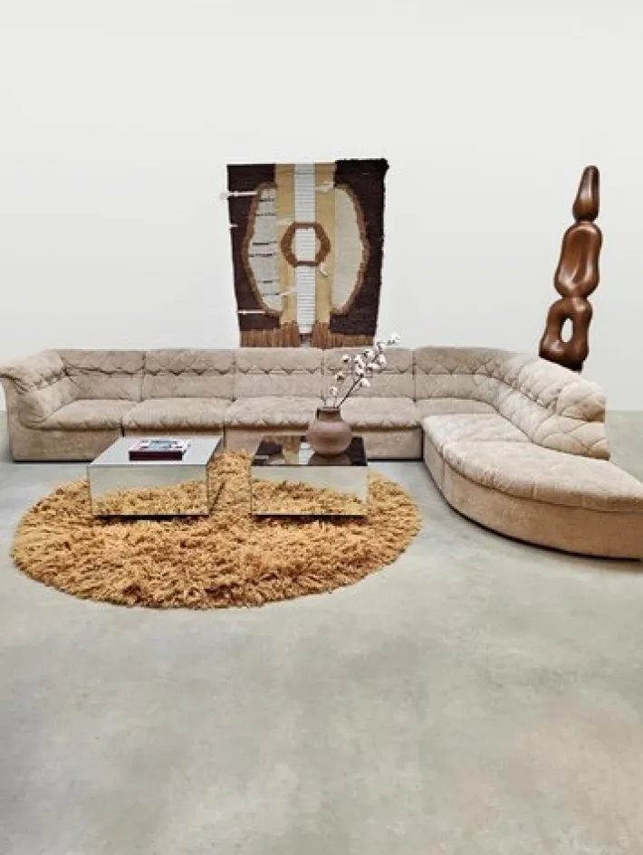 Pamono Vintage Ivory Beige Modular Sofa from Laauser, 1970s, Set of 7