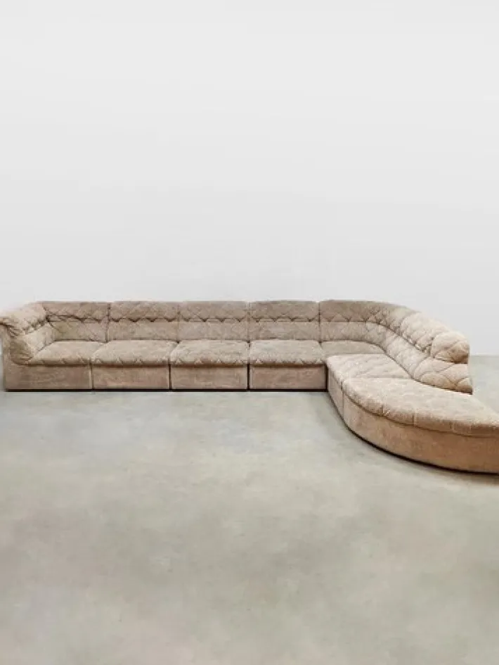 Pamono Vintage Ivory Beige Modular Sofa from Laauser, 1970s, Set of 7