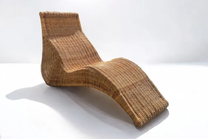 Pamono Vintage Karlskrona Wicker Chaise Lounge by Carl Öjerstam for Ikea New