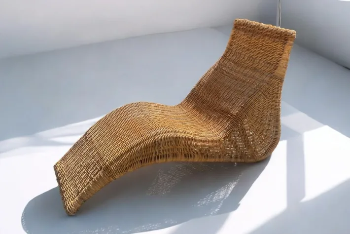 Pamono Vintage Karlskrona Wicker Chaise Lounge by Carl Öjerstam for Ikea New