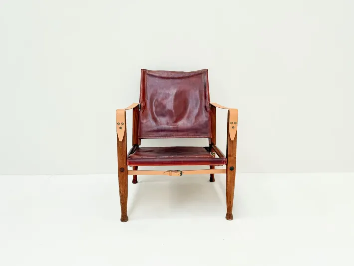Pamono Vintage KK47000 Safari Chair in Leather by Kaare Klint for Rud Rasmussen, Denmark, 1930s Best