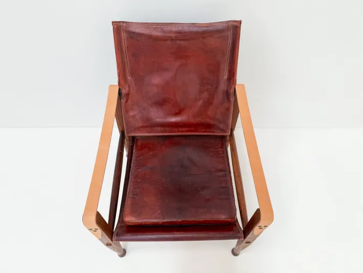 Pamono Vintage KK47000 Safari Chair in Leather by Kaare Klint for Rud Rasmussen, Denmark, 1930s Best