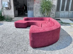 Pamono Vintage Lara Modular Sofa in Burgundy Bouclé by Roberto Pamio for Stilwood, 1970s Hot