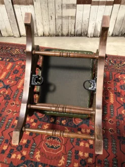 Pamono Vintage Leather Rocking Chair in Dark Green