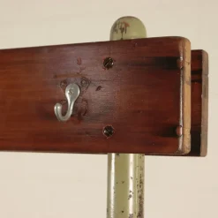 Pamono Vintage Locker Room Bench in Wood and Metal, Italy, 1960s