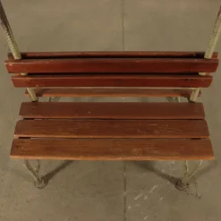 Pamono Vintage Locker Room Bench in Wood and Metal, Italy, 1960s