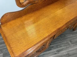 Pamono Vintage Louis French Dressing Table with Mirror in Oak Sale