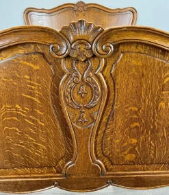 Pamono Vintage Louis XV Double Bed Frame in Oak Sale