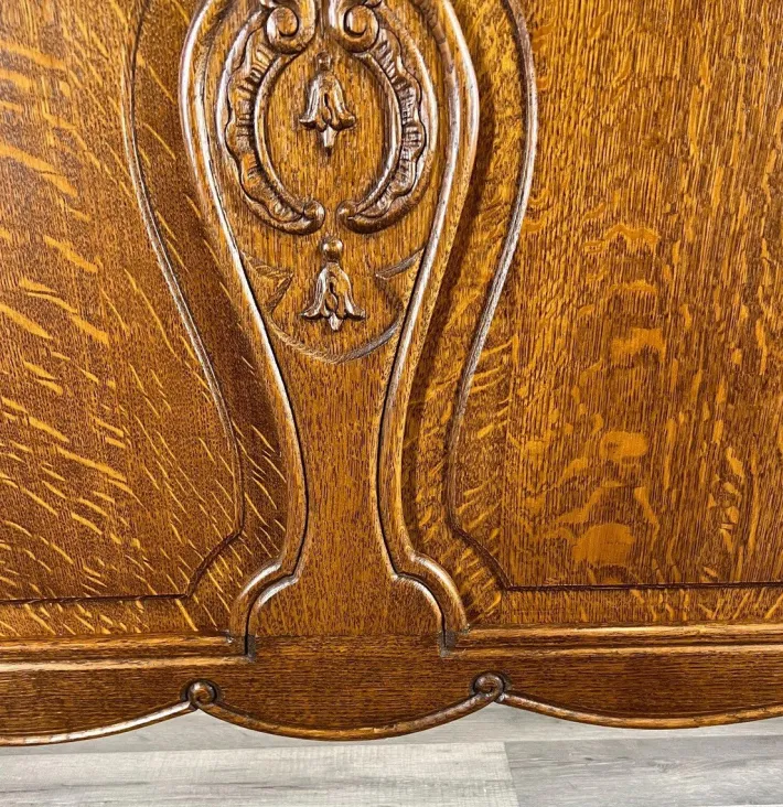 Pamono Vintage Louis XV Double Bed Frame in Oak Sale