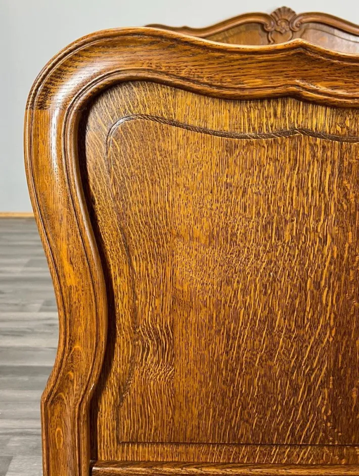 Pamono Vintage Louis XV Double Bed Frame in Oak Sale