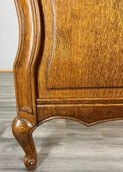 Pamono Vintage Louis XV Double Bed Frame in Oak Sale