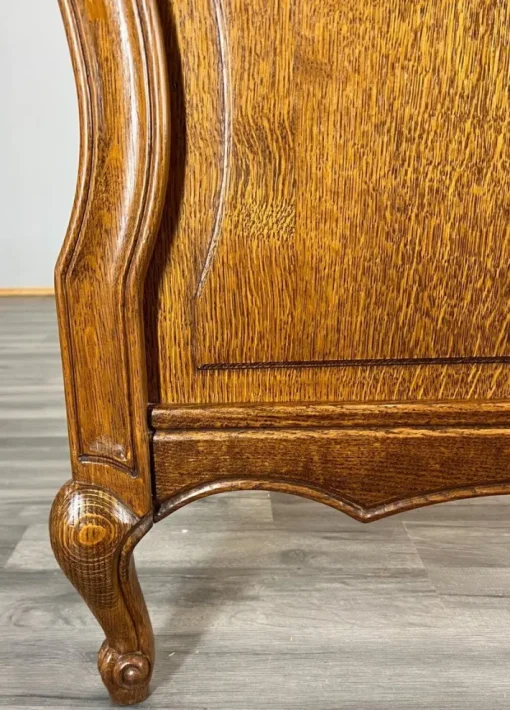 Pamono Vintage Louis XV Double Bed Frame in Oak Sale