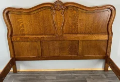Pamono Vintage Louis XV Double Bed Frame in Oak Sale