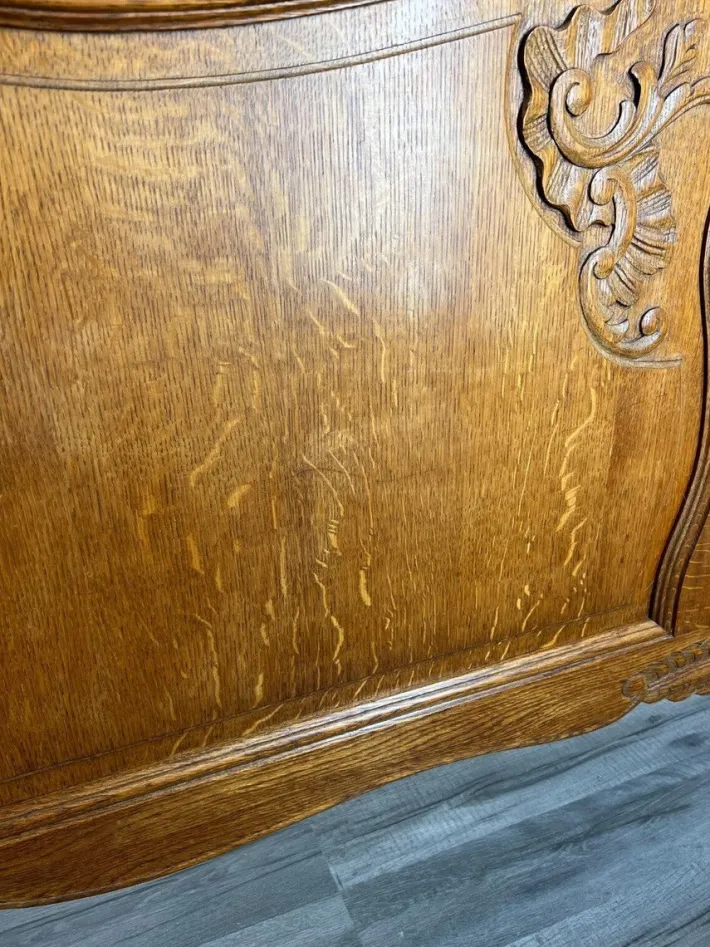 Pamono Vintage Louis XV French Double Bed in Oak Sale