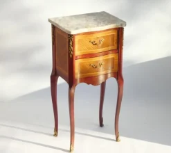 Pamono Vintage Louis XV Style Nightstand with Marble Top, 1940s Sale